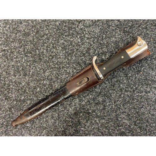 2218 - WW2 Third Reich NCO's short pattern Parade bayonet with single edged fullered blade 196mm in length.... 