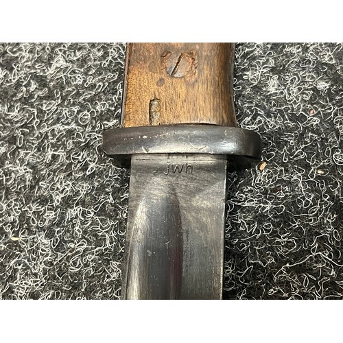 2219 - WW2 Third Reich K98 Bayonet with single edged fullered blade 247mm in length, maker marked 