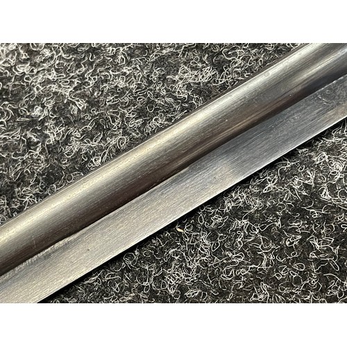 2219 - WW2 Third Reich K98 Bayonet with single edged fullered blade 247mm in length, maker marked 