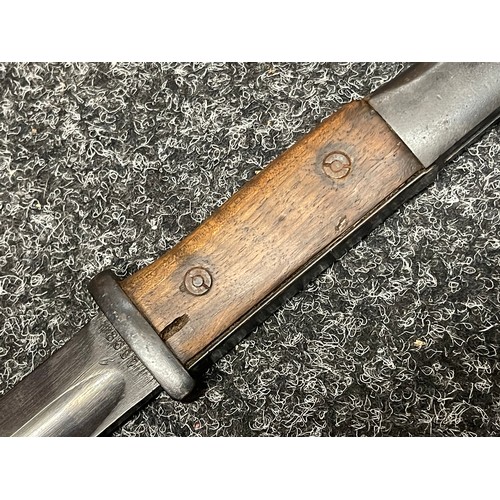 2219 - WW2 Third Reich K98 Bayonet with single edged fullered blade 247mm in length, maker marked 