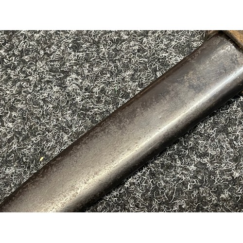 2220 - WW2 Third Reich K98 Bayonet with single edged fullered blade 245mm in length, maker marked 