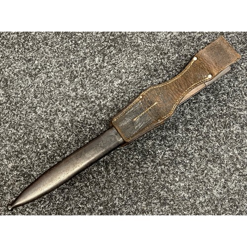 2220 - WW2 Third Reich K98 Bayonet with single edged fullered blade 245mm in length, maker marked 