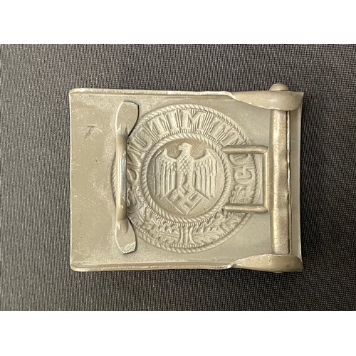 2222 - WW2 Third Reich Heer Enlisted Mans Belt and Buckle. The buckle retains original feld grau paint, no ... 