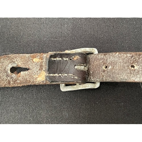 2224 - WW2 Third Reich M35/M40/M42 Steel Helmet liner band and chinstrap. Liner band size 66nA/58. Dated 19... 