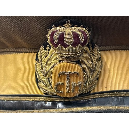 2228 - Pre WW2 Romanian Senior Officers Service Dress Cap. Bullion wire Monarchist cap badge. Bullion wire ... 