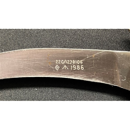 2234 - West German Bundeswehr Fighting Knife with single edged blade 135mm in length, maker marked and date... 