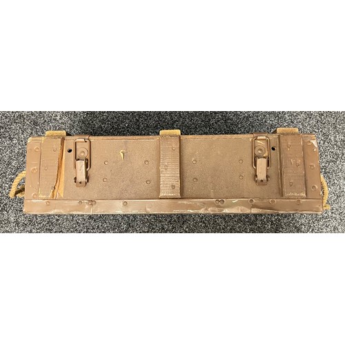 2235 - British .303 Rifle Ammo boxes x 2. The large brown example has a 1955 dated latch. Also a pair of ea... 