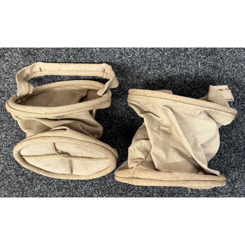 2248 - Pair of Post War French Army folding canvas water carriers dated 1952. Both is unissued condition. (... 