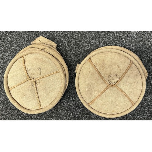 2248 - Pair of Post War French Army folding canvas water carriers dated 1952. Both is unissued condition. (... 