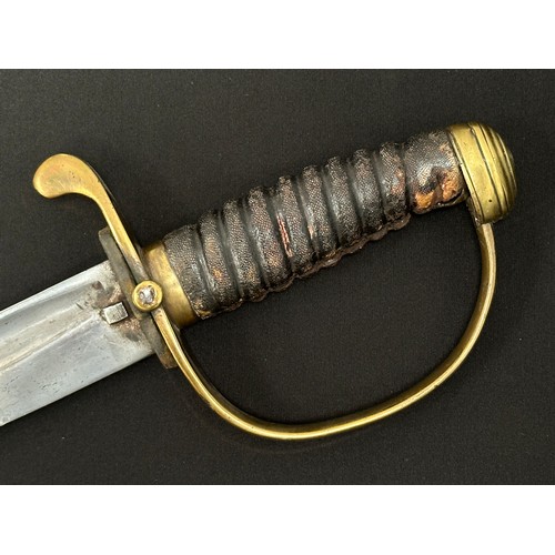 2251 - Victorian Police Hanger Sword with curved fullered blade 580mm in length. No makers markings. Press ... 