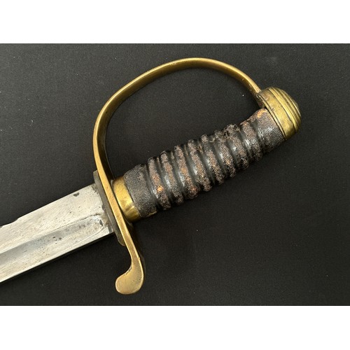 2251 - Victorian Police Hanger Sword with curved fullered blade 580mm in length. No makers markings. Press ... 