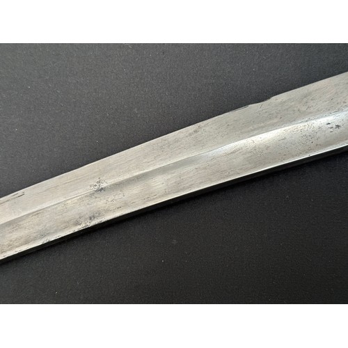 2251 - Victorian Police Hanger Sword with curved fullered blade 580mm in length. No makers markings. Press ... 