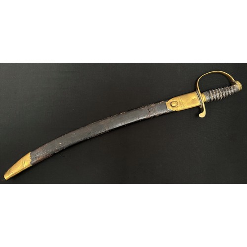 2251 - Victorian Police Hanger Sword with curved fullered blade 580mm in length. No makers markings. Press ... 