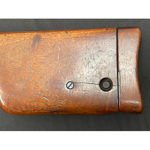 2252 - Deactivated Mauser C96 Semi auto pistol 7.63mm cal serial number 9819 complete with original wooden ... 