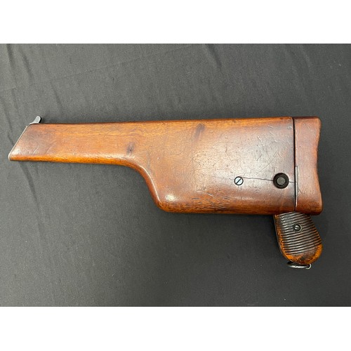 2252 - Deactivated Mauser C96 Semi auto pistol 7.63mm cal serial number 9819 complete with original wooden ... 