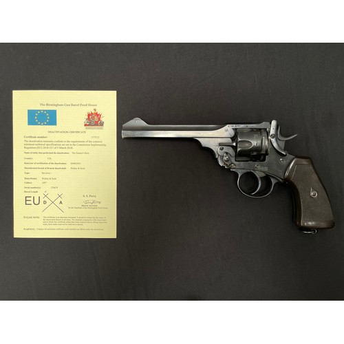 2253 - Deactivated Webley & Scott  Mk VI Service Revolver .455 serial no. 276674 with 150mm long barrel. Ov... 