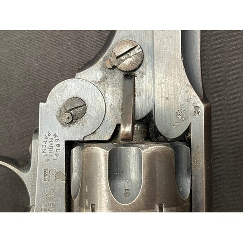 2254 - Deactivated Webley & Scott MKI Revolver .455 cal serial no 6596 with 100mm long barrel. Overall leng... 