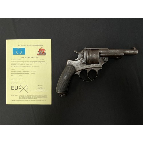 2255 - Deactivated French Service Revolver M1873 11mm cal serial no. G85455 with 110mm long barrel. Overall... 