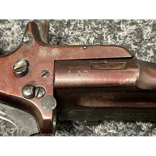 2256 - Deactivated Frank Wesson 1870 Single Shot Derringer Pistol cal. 32 rim fire. Serial no 13. barrel le... 