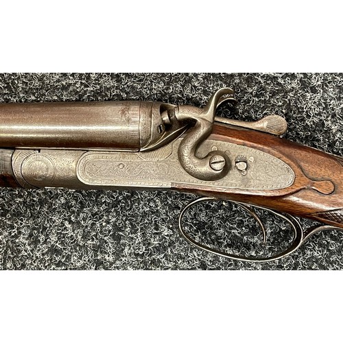 2257 - Deactivated 12 Bore Hammergun Side by Side Shotgun by J Manton, London with 755mm long Damascus barr... 