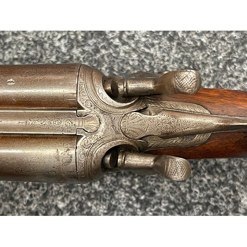 2257 - Deactivated 12 Bore Hammergun Side by Side Shotgun by J Manton, London with 755mm long Damascus barr... 