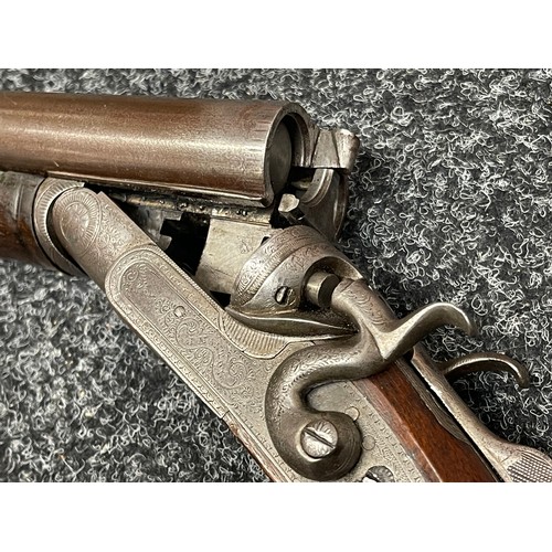 2257 - Deactivated 12 Bore Hammergun Side by Side Shotgun by J Manton, London with 755mm long Damascus barr... 