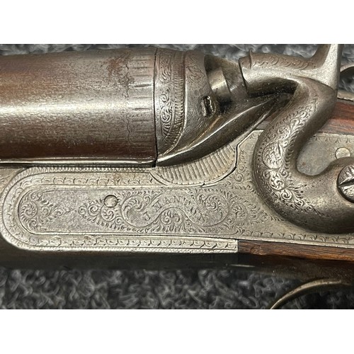 2257 - Deactivated 12 Bore Hammergun Side by Side Shotgun by J Manton, London with 755mm long Damascus barr... 