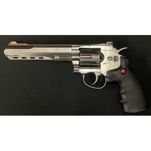 2264 - Crossman SR357 Revolver BB air pistol, .177  cal 4.5mm. Serial number 12M90833. 155mm long barrel. 6... 