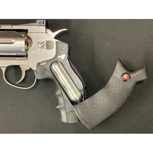 2264 - Crossman SR357 Revolver BB air pistol, .177  cal 4.5mm. Serial number 12M90833. 155mm long barrel. 6... 