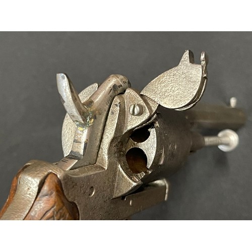 2267 - Belgian Pinfire Revolver with 87mm long barrel. 6 Shot, single action. Bore approx. 8mm. Working act... 