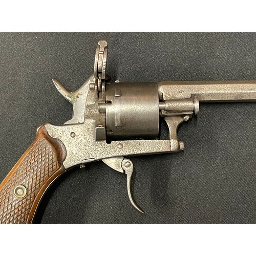 2267 - Belgian Pinfire Revolver with 87mm long barrel. 6 Shot, single action. Bore approx. 8mm. Working act... 