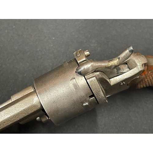 2267 - Belgian Pinfire Revolver with 87mm long barrel. 6 Shot, single action. Bore approx. 8mm. Working act... 