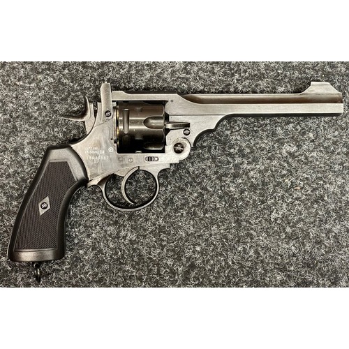 2270 - .177 cal air pistol in the form of a Webley MKVI service revolver. Serial number 18K43887. 150mm lon... 