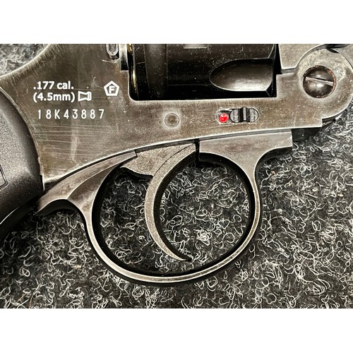 2270 - .177 cal air pistol in the form of a Webley MKVI service revolver. Serial number 18K43887. 150mm lon... 