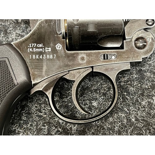 2270 - .177 cal air pistol in the form of a Webley MKVI service revolver. Serial number 18K43887. 150mm lon... 