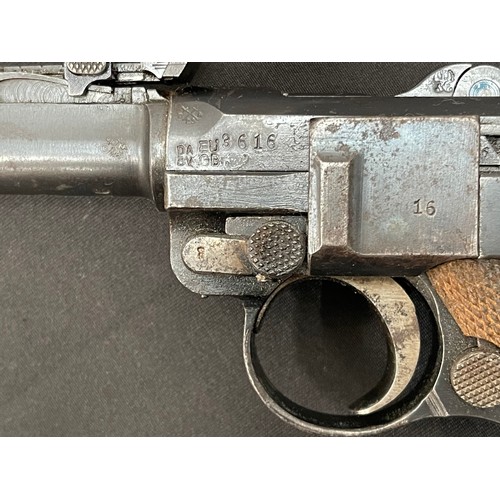 2274 - Deactivated WW1 German 9mm Artillery Luger Pistol serial number 3616. Maker marked DWM. Dated 1917. ... 