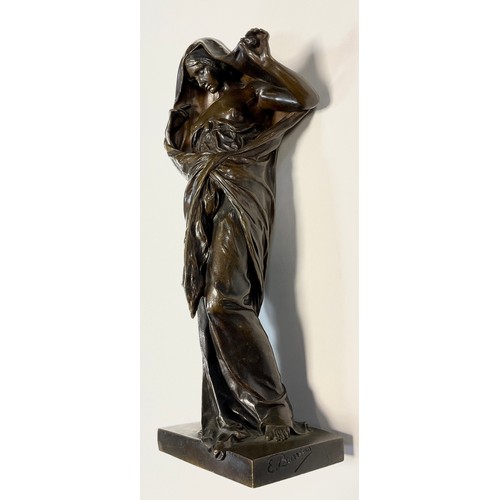 18 - Louis-Ernest Barrius (French, 1841-1905) A patinated bronze figure of 'Nature Revealing herself to S... 