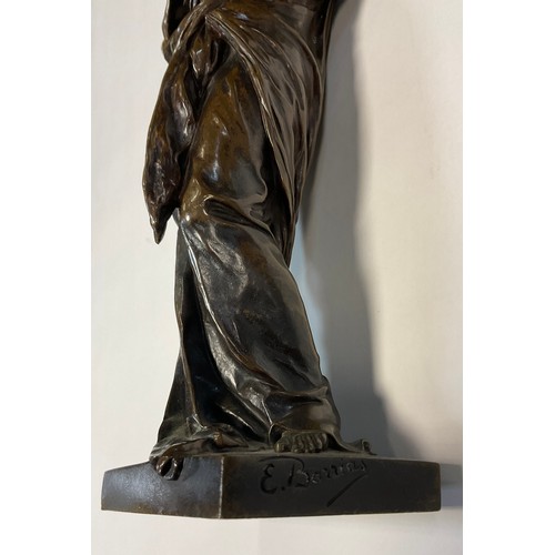 18 - Louis-Ernest Barrius (French, 1841-1905) A patinated bronze figure of 'Nature Revealing herself to S... 