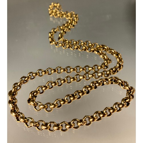 464 - A 9ct gold rollo link necklace, 54cm long, 41.7g gross