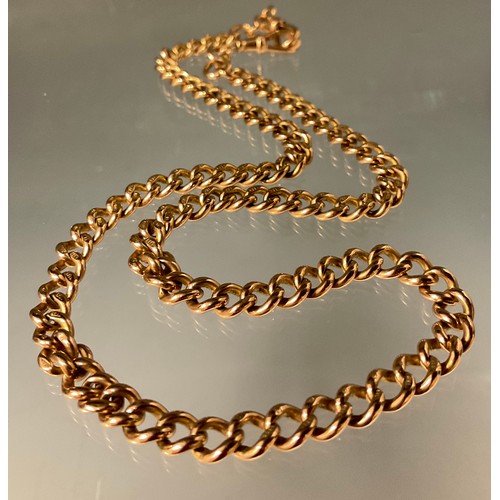 465 - A 9ct rose gold Albert chain, 44cm long, 38.8g gross