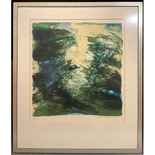 4 - Zao Wou-ki (1920-2013), by and after, Composition Vert, limited edition lithgraph, signed, 68/125, 5... 