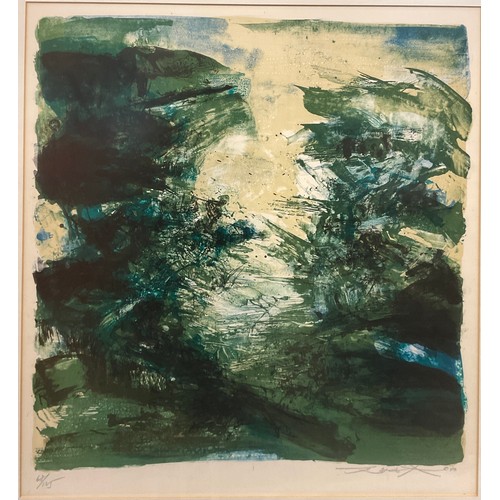 4 - Zao Wou-ki (1920-2013), by and after, Composition Vert, limited edition lithgraph, signed, 68/125, 5... 