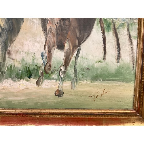 126 - Taylor (British, 20th century), The Last Furlong, signed, oil on canvas, 51.5cm x 61.5cm.