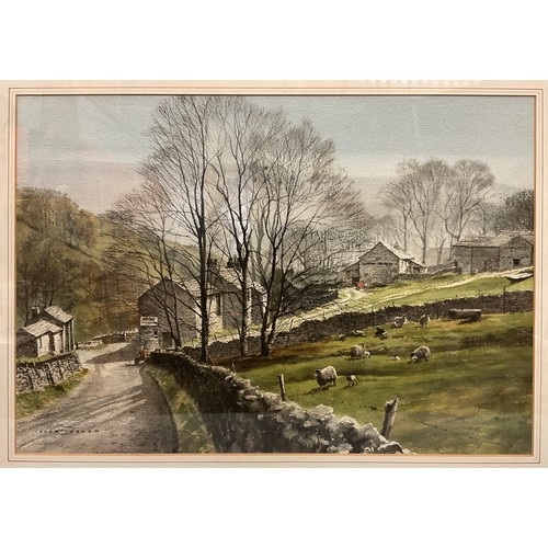 24 - Alan Ingham (British, 1920-1994), A High Peak lane, Derbyshire, signed, watercolour, 41.5cm x 59cm.,