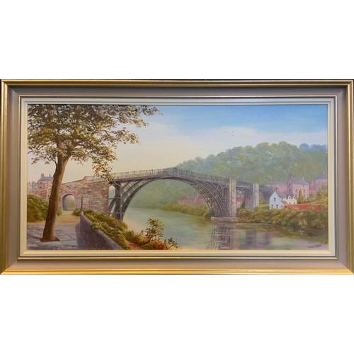 166 - James Horne
Iron Bridge
signed, oil on canvas, 30.5cm x 61cm.