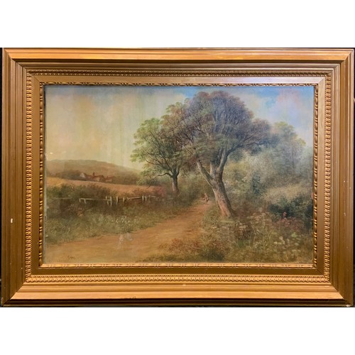 173 - T. Wood, Victorian school, a pair, woodland scenes, signed, oils on canvas, each measuring 51cm x 75... 