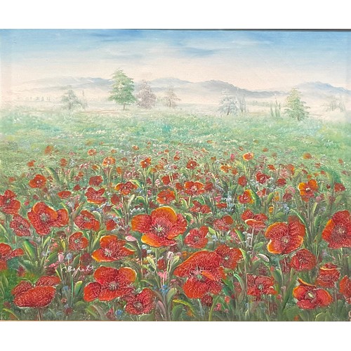 145 - English School  
Poppy Fields  
oil on canvas, 50cm x 60cm