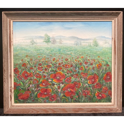 145 - English School  
Poppy Fields  
oil on canvas, 50cm x 60cm