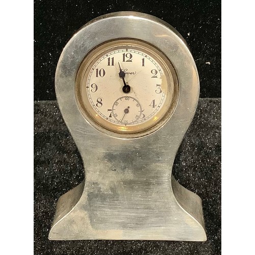 154 - A George V silver desk clock, Birmingham 1919, 9cm high