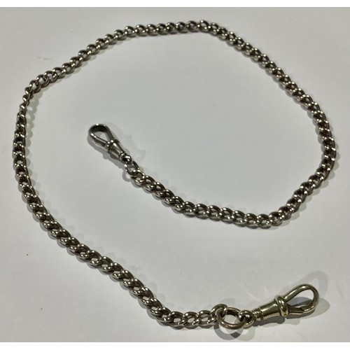 159 - A silver Albert chain, 41cm long